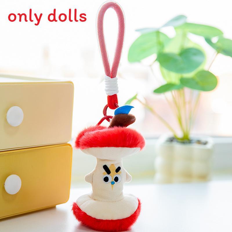 

Apple Fruit Keychain Plush Toy With Cute Cartoon Design For Bag Decoration Apple Core