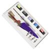 Calligraphy Pen Set Glass Ink Feather Fountain Pen with Replaceable Nib Writing Gift Box KitSP118014 Purple