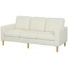 3 Seater Corduroy Velvet Sofa With Spring Cushions And Padded Seat 192x80x84.5cm Beige