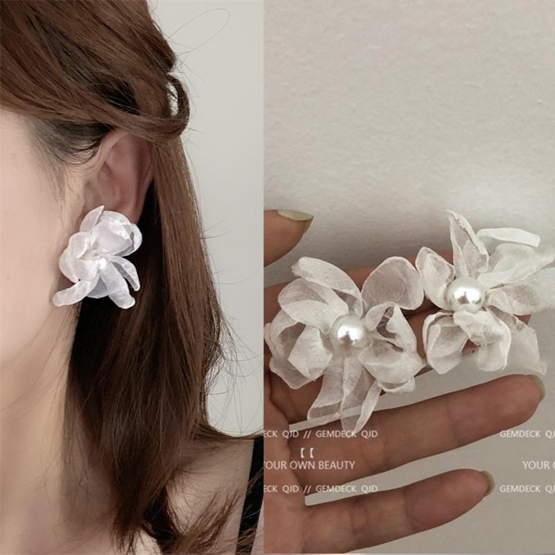 Korean Pearl Tassel Earrings with Silver Needle