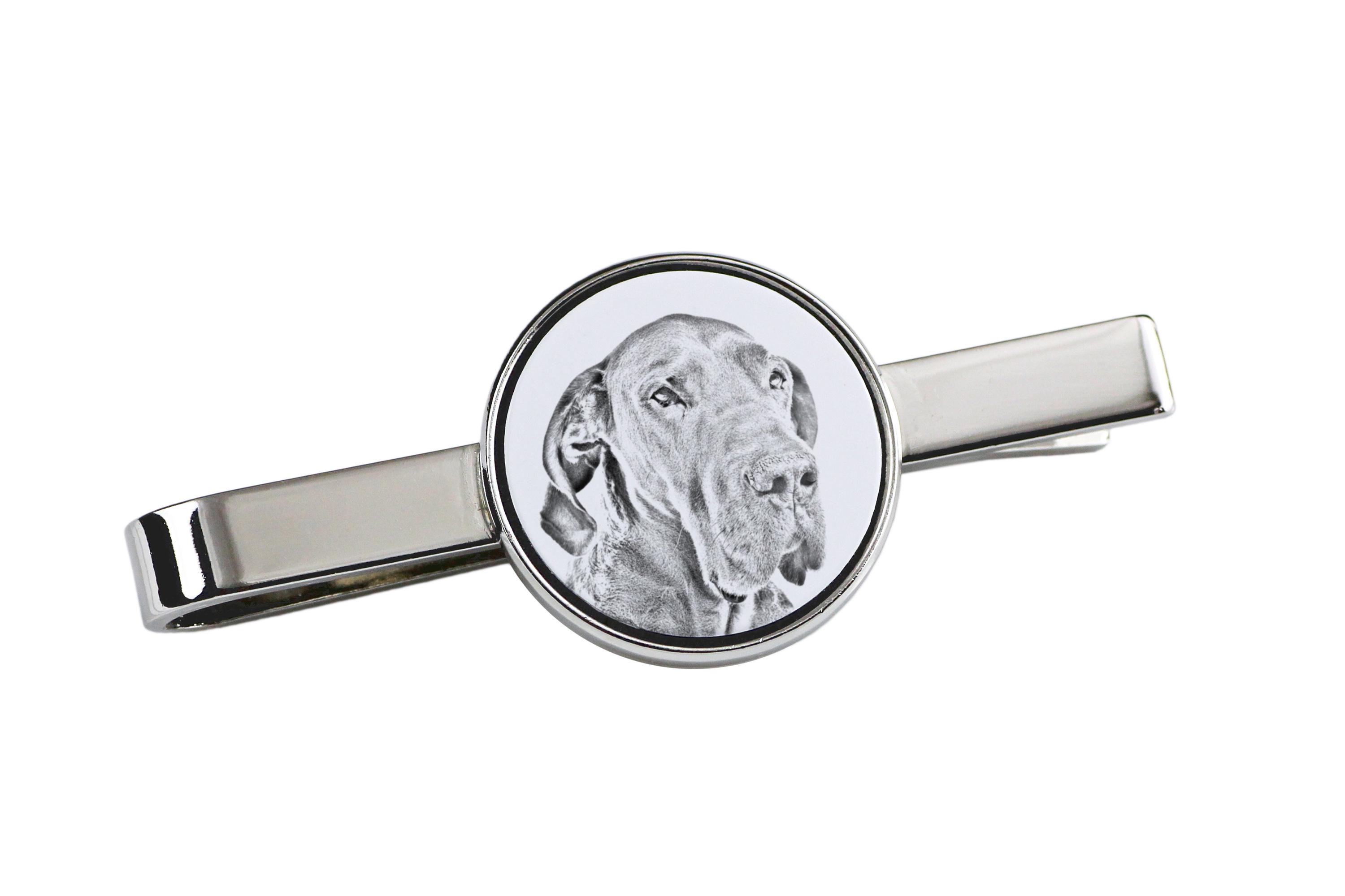 

Great Dane I - tie clip with a dog, personalized tie clip, a unique gift for a man from the Art-Dog brand срібний