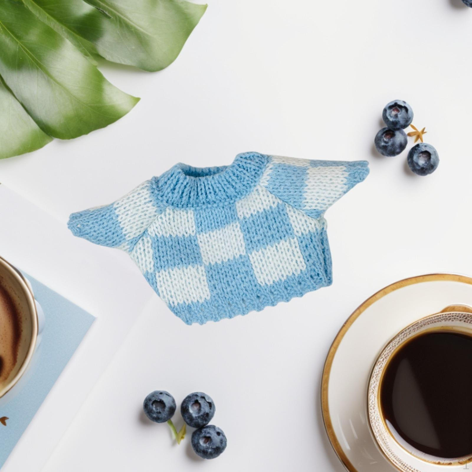 

Комплект одежды для кукол 20 см, вязаные модные вещи, подарки на особые дни, платье Blue White