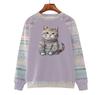 Women's Cross-Border Digital Print Raglan Round Neck Hoodie for Spring & Autumn
