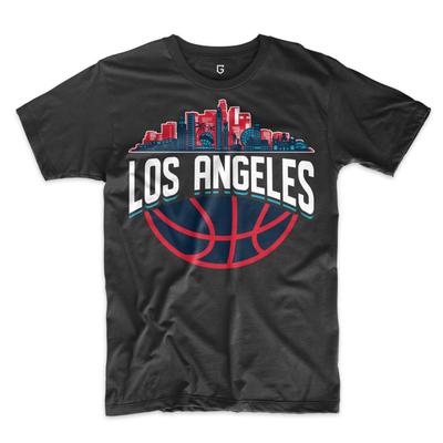 Los Angeles Basketball Skyline Men's T-Shirt Casual Comfy Streetwear Crewneck