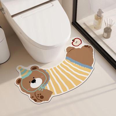 LCsanyp Absorbent Non-Slip U-Shaped Toilet Mat