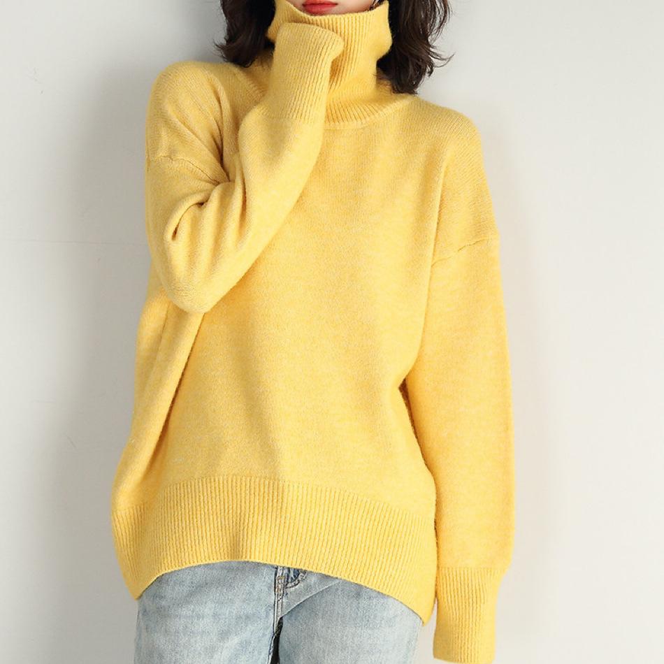 Women's  Winter Sweat  Oversized Turtleneck Sweater ,  Cozy Casual To Formal Formal Wear, White Sweater  Relaxed Fit for Lay