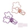 100 Stück Niedliche Büroklammern Cartoon Blumenform Roségold Lila Papierklemmen für Zuhause Schule Büro