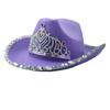 Vintage Prom Party Sequin Crown Cowboy Hat Christmas Hat Big Brim Hat Jazz Top Hat Costumes for Fancy Dress Parties