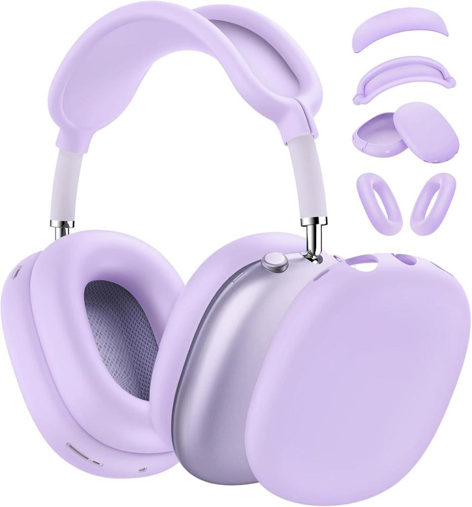 Solid Color Silicone Protective Case for AirPods Max - Over-Ear Soft Shell Cover