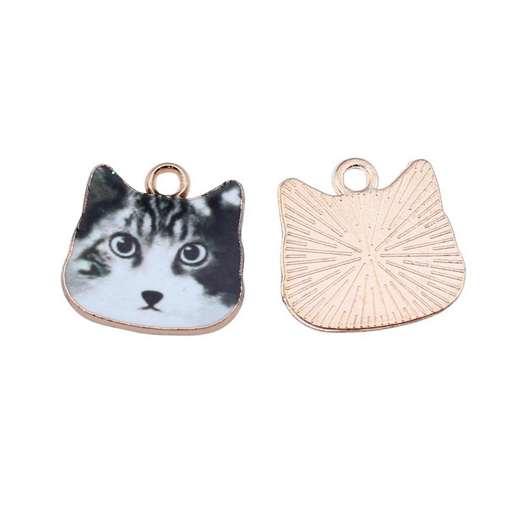 Enamel Charms Cats Pendants For Cute Pet Lover Jewelry Making Accessories