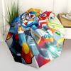 1pc Mega Man X Automatic Folding Outdoor Umbrella - Portable 3-Fold Design with 8-Bone Iron Frame, Perfect for Fans, Travelers, Daily Use, and Gi