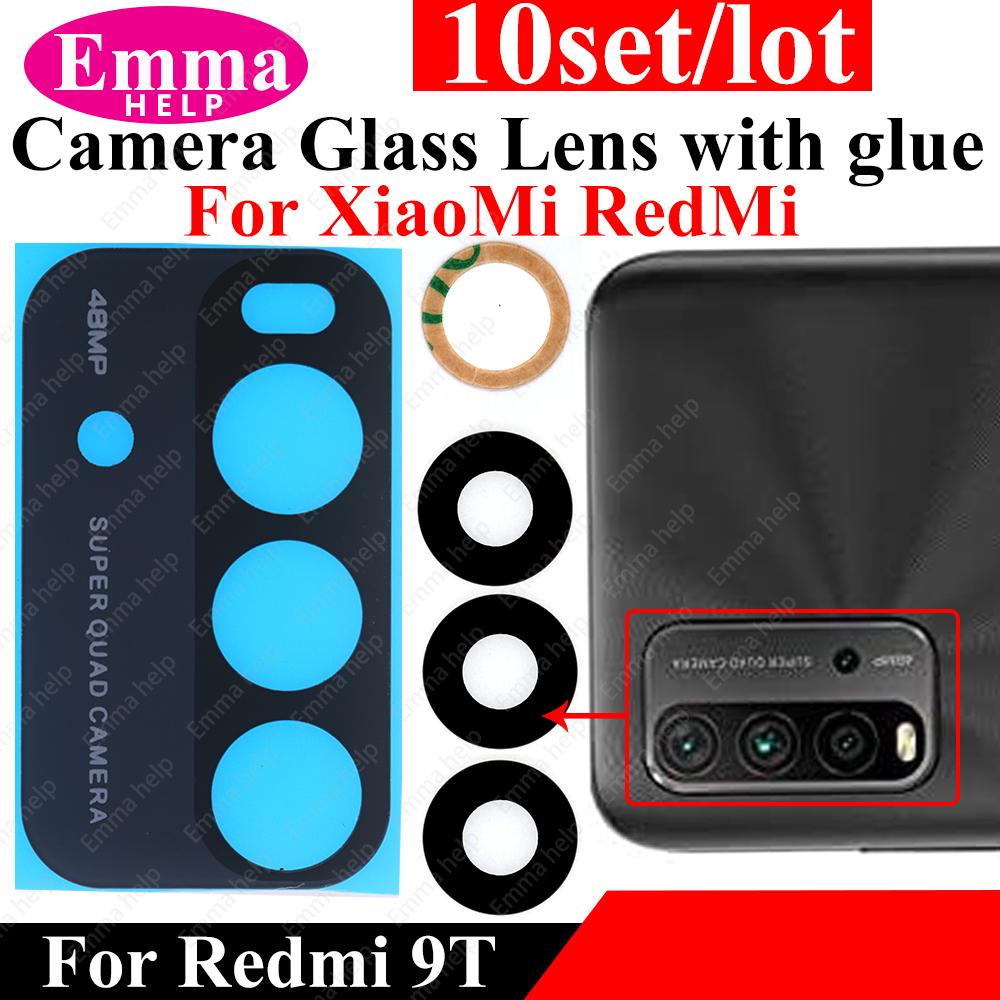 10Pcs Camera Lens For Xiaomi Redmi Note 9 Pro Max 9s 8 8t 7 7Pro Note10 5G 10t Back Camera Glass With Glue Adhesive