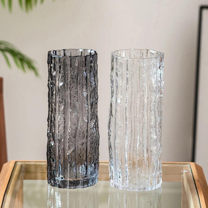 Vase Ornament Living Room Flower Arrangement Glass Transparent Light Luxury High-end Feeling Water Nourishment Lily Rose Hydropo