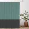 White Green 2 Various Colors Splicing Shower Curtain, Texture Fabric Bathroom Decor Waterproof Fabric Shower Curtian With Hooks