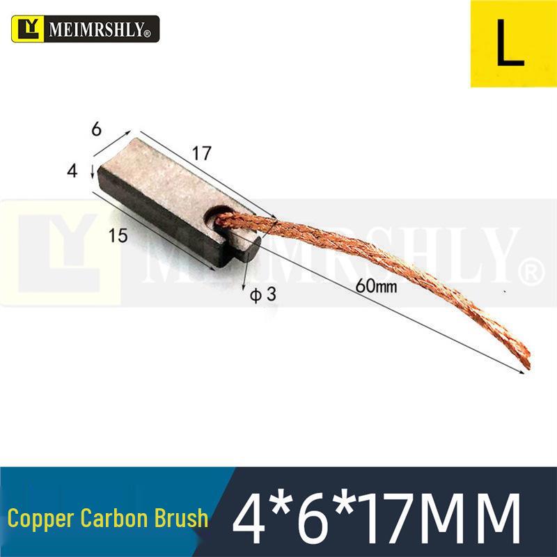 Compatible Carbon Brushes for Valeo, Remy, Jenory, Hanla Alternators - 4.5x6.5x17 mm, High Wear Resistance