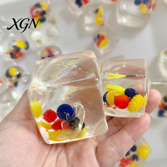 Anxiety Relief Sugar Ball Clear Cube Squeeze Toy Stress Sensory Pinch Soft Stretchy Ice Party