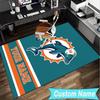 Custom Name Rug Dolphins Team Area Rug Suitable for Indoor And Outdoor,Carpets for Homes, Offices,Living Rooms,Home Decor,Christmas Gift