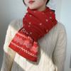 Plush Christmas Scarf Deer Winter Cashmere Scarves Retro Wool Knitted Scarf  Girl
