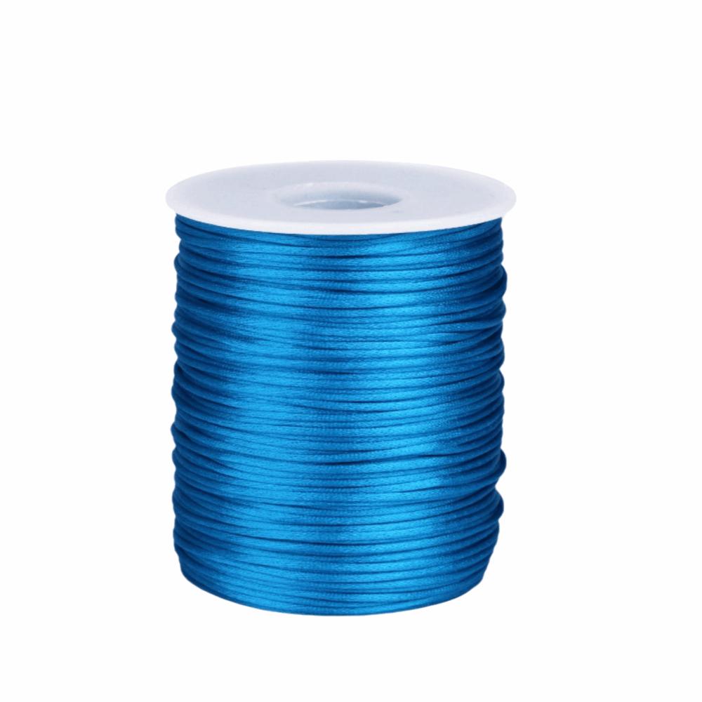 

100m Silky Trim Braided Cord 1.5mm Beading String Craft String Satin Rattail Cord Crafts озеро синий