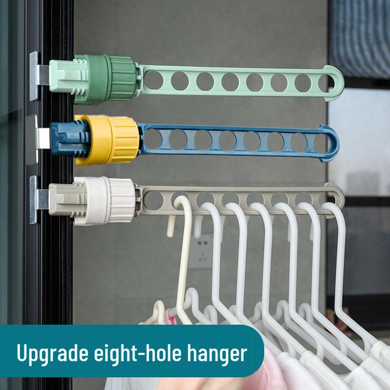 8-hole Retractable Window Drying Rack: Portable, Multi-functional Hanger and Clothesline.