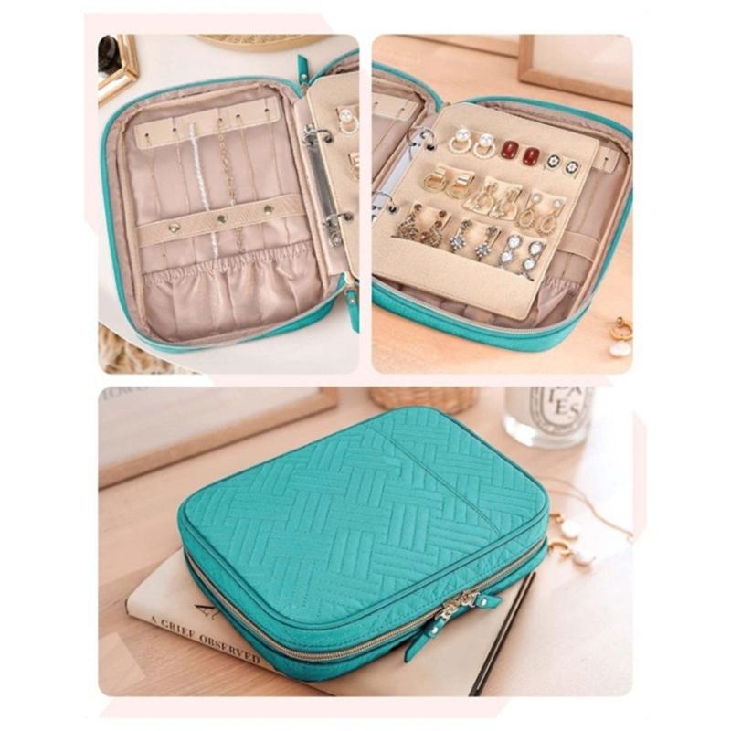 Portable Jewelry Storage Case with Clear Pockets Pages for Travel and Daily Use Jewelry Storage Book Binder Organizers