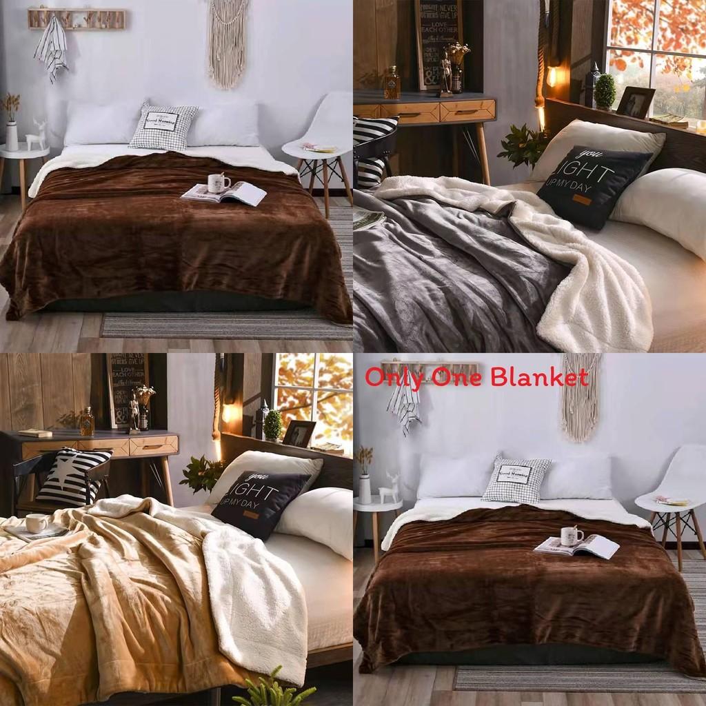 Coral Fleece Double Layer Blanket With Thick Plush Fabric For Winter Home Decor