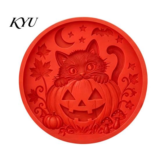 Formy na betonové nášlapné kameny Silikonová forma pro Halloween DIY Zahradní cestička, Flexibilní Znovu použitelná Forma na lití Cementu, Slunečnice Kočka Dýně Umělecká Dekorace Terasa