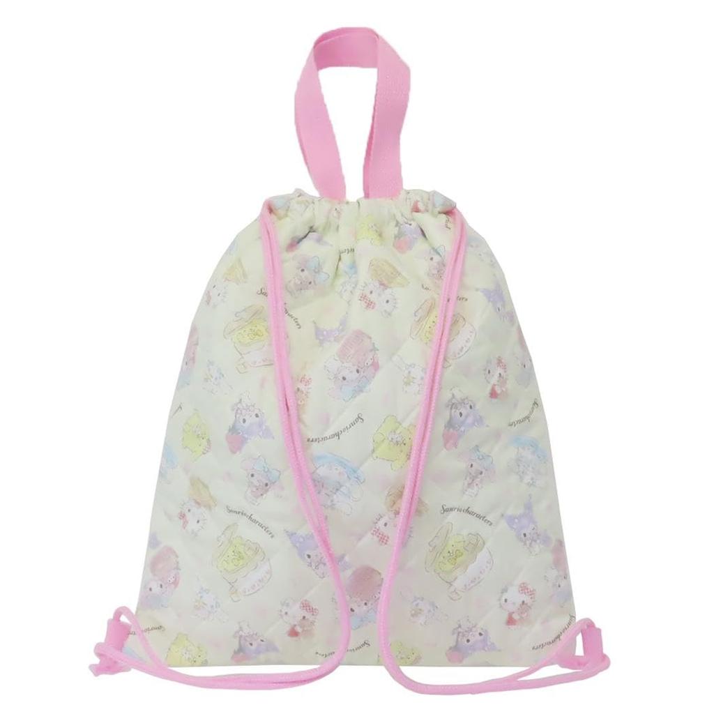 Takanami Create Quilted Knapsack with Sanrio Characters, Yellow [130362] for Commuting to School or Other Activities