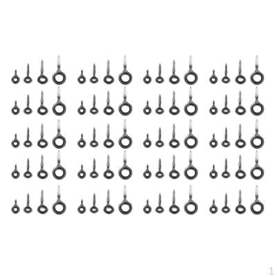 80pcs Fishing Rod Eyes Ring Raft Guides Line Repair