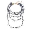 Trendy Layering Faux Pearls Necklace With Geometric Beads And Adjustable Chain Perfect For Casual Or Party Wear