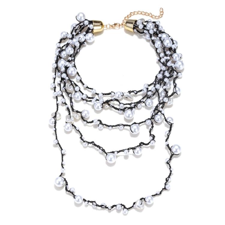 

Модное многослойное ожерелье из искусственного жемчуга с геометрическими бусинами и регулируемой цепочкой. Идеально для повседневной носки или вечеринки. 1