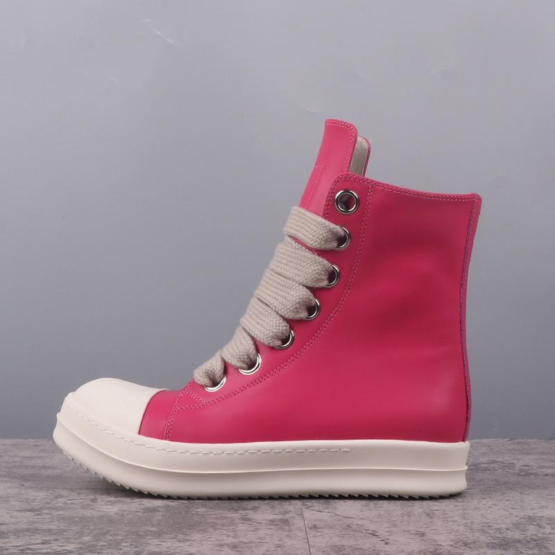 Herr Casual Skor Mode Herr Sneakers Snörskor för Man Streetwear Extra Långa Skosnören Svarta Enfärgade Sneakers