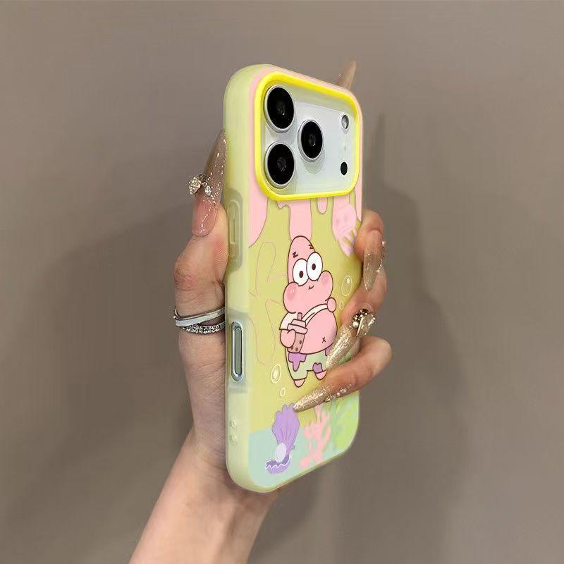 

Patrick Star Cartoon Milk Tea iPhone Case - Drop-proof, Jelly Two-in-One Design, Compatible with iPhone 1716. iPhone 15 Plus