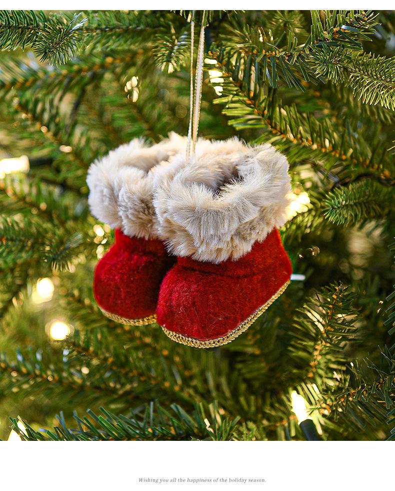 Red Fabric Christmas Boot Ornament - Cross-Border Creative Tree Decoration