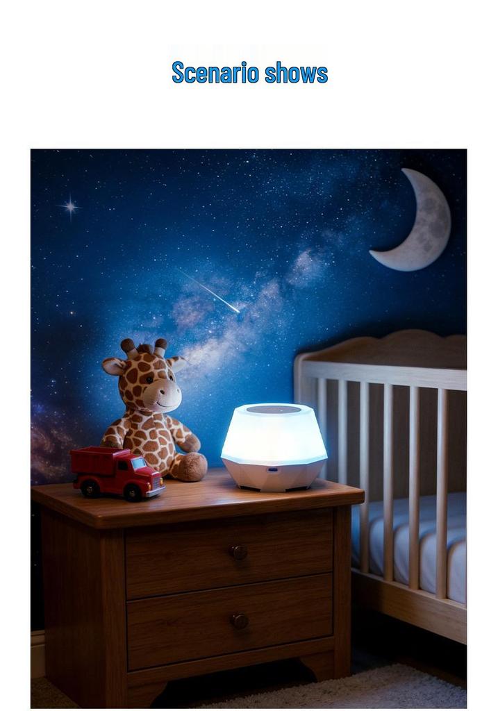 Portable Seven-Color Night Light & White Noise Sleep Aid for Baby