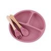 Children's Silicone Divided Plate Set: Food-Grade Tableware with Fork & Spoon for Babies and Toddlers