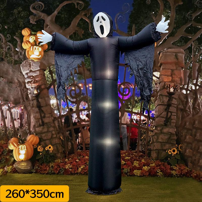 Lanterna Zucca Fantasma Gonfiabile per Decorazioni di Halloween Indoor/Outdoor