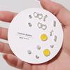 Korean version of small stud earrings, exquisite 1 pair of stud earrings a week, simple color dripping small earrings, love zircon stud earrings.