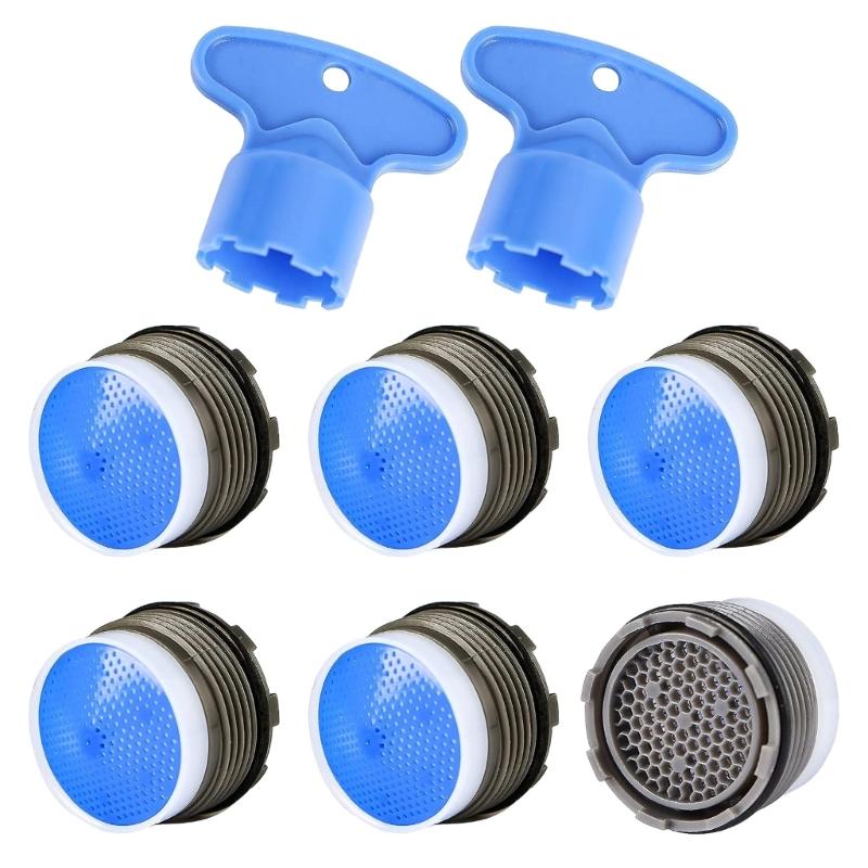 

6Pcs Faucet Aerator with Removal Wrenches Tool Water Saving Flows Restrictors Tap Bubblers for Bathroom or Kitchen Sink 1