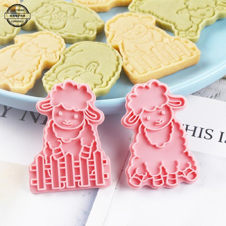 8 Pieces Cookie Cutters Sheep Shaped Biscuit Mold Kitchen Tools Plastic Material