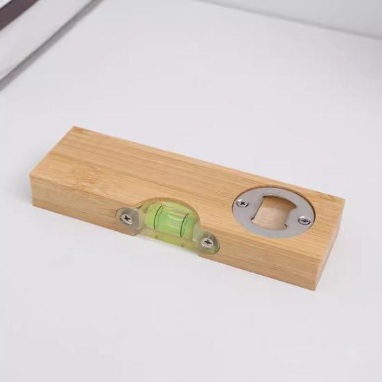 Engraved Wooden Spirit Level Bottle Opener Decorative Bar Beer Opener Bamboo Bottle Opener Elegant Bar Accessory