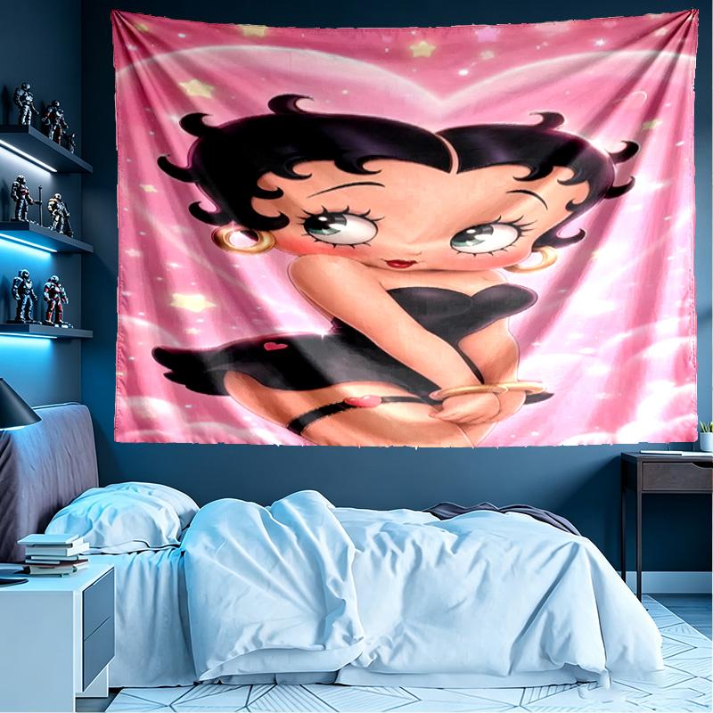 Betty Boop Print Tapestry, Lightweight Wall Hanging, for Bedroom, Dorm, Living Room, Home Art Decor - Birthday Christmas Gift for Friends