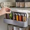 1pcs New Kitchen Self-adhesive Wall-mounted Under-Shelf Spice Organizer Spice Bottle Storage Rack Home Kitchen Supplies Storage In Stock