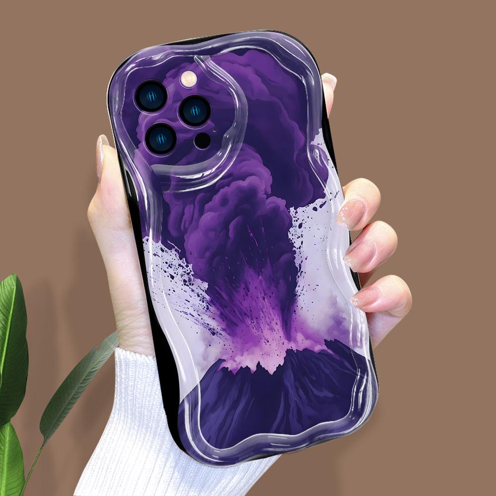 Cartoon Pattern Cream Texture Casing Wavy Edge Soft Silicone Cover Phone Case for IPhone Samsung Huawei Honor Xiaomi Redmi Infinix Tecno