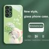 Cat Holding Flowers Samsung Galaxy S23 U Ltra 24 Plus S20 P Lus 21 FE S25 Ultra A70 A72 73 51 52 53 Tempered Glass Phone Case