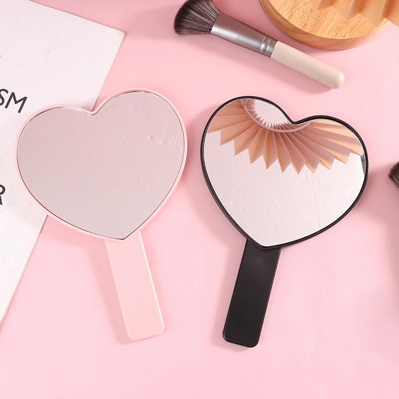 High Definition Handheld Heart-shaped Eyelash Mirror Eyelash Inspection Mirror Makeup Gadgets Vanity Mirror Girl Gifts
