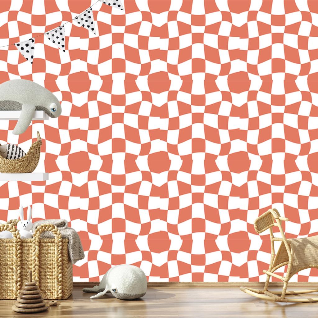 Wallpaper Free checkerboard background coral, center coral 50x1000