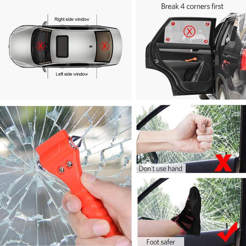 Martillo de Seguridad Camping Conducir Cortador de Cinturón de Seguridad de Coche Herramientas de Rescate de Vida de Supervivencia