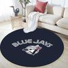 Toronto Blue Jays Round Area Rug,Carpet Rug for Living Room Bedroom Sofa Playroom Decor,Non-slip Floor Mat