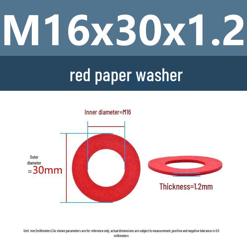 Yigu Red Mica Paper Washer Gasket M2-M20 Flat Washer